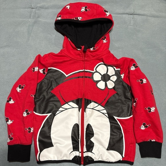 Disney Red Minnie Mouse Kids Hoodie Jacket - Picture 1 of 2
